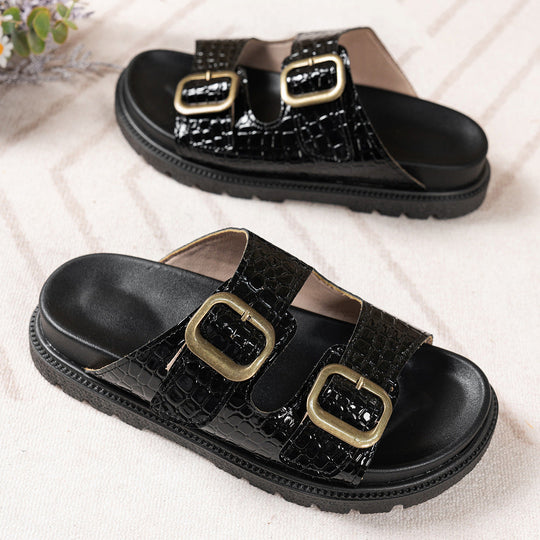 Damen Komfortable Sandalen mit modischen Schnallenapplikationen Nord Taschen