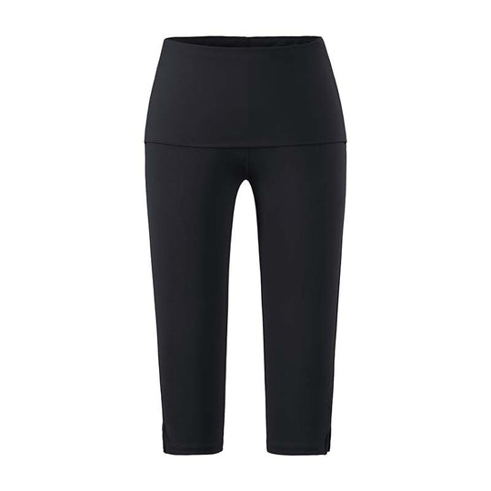 Damen Capri-Leggings mit hohem Umschlagbund, Shaping-Effekt und seitlichem Bein-Schlitz Nord Taschen