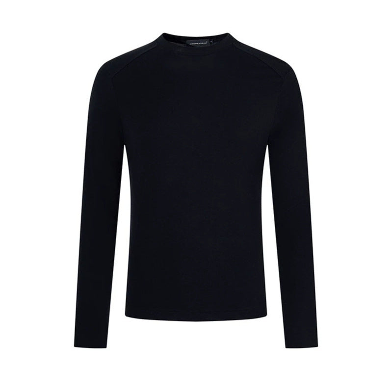 Herren Feinstrick-Pullover mit Rundhalsausschnitt aus Merinowolle Nord Taschen