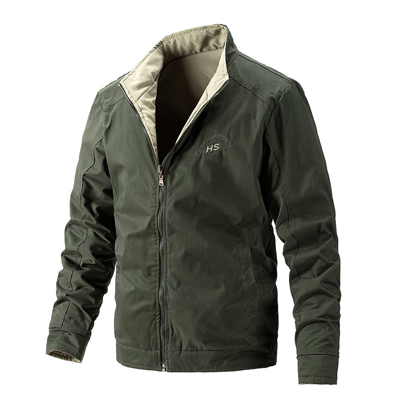 Herren Leichte wasserabweisende Zip-Jacke mit Stehkragen und kontrastiertem Futter Nord Taschen