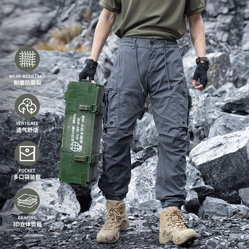 Herren Multifunktionale Cargo-Jogginghose mit Tunnelzugbund, Reißverschluss‑Taschen und verstellbaren Knöchelbündchen Nord Taschen