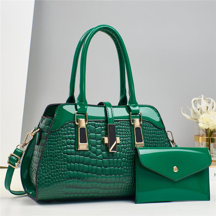 Damen Handtasche mit elegantem Kroko-Look und abnehmbarer Clutch Nord Taschen