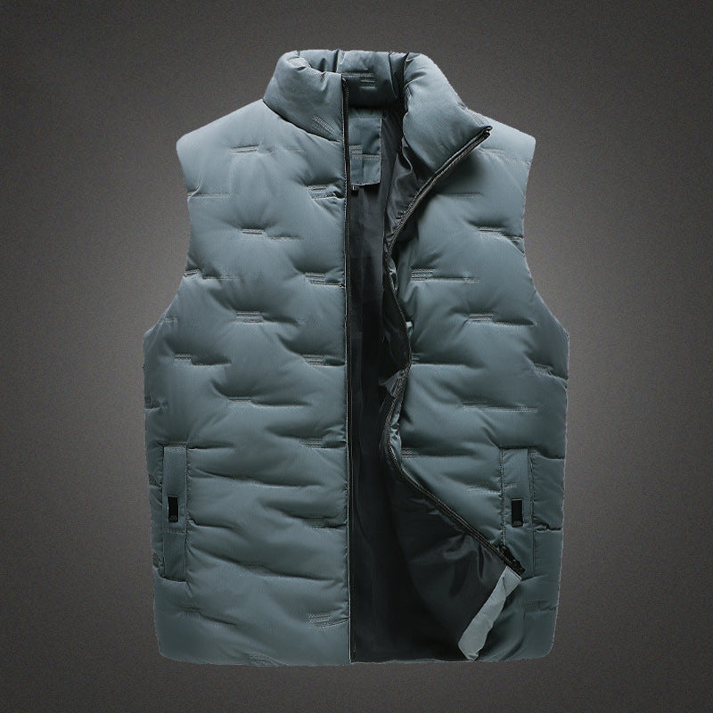 Herren Leichte Thermo-Steppweste mit hochgeschlossenem Stehkragen, winddichter Mikrofaserschale und verdeckten Reißverschlusstaschen Nord Taschen