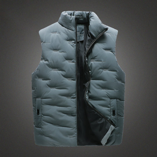 Herren Leichte Thermo-Steppweste mit hochgeschlossenem Stehkragen, winddichter Mikrofaserschale und verdeckten Reißverschlusstaschen Nord Taschen