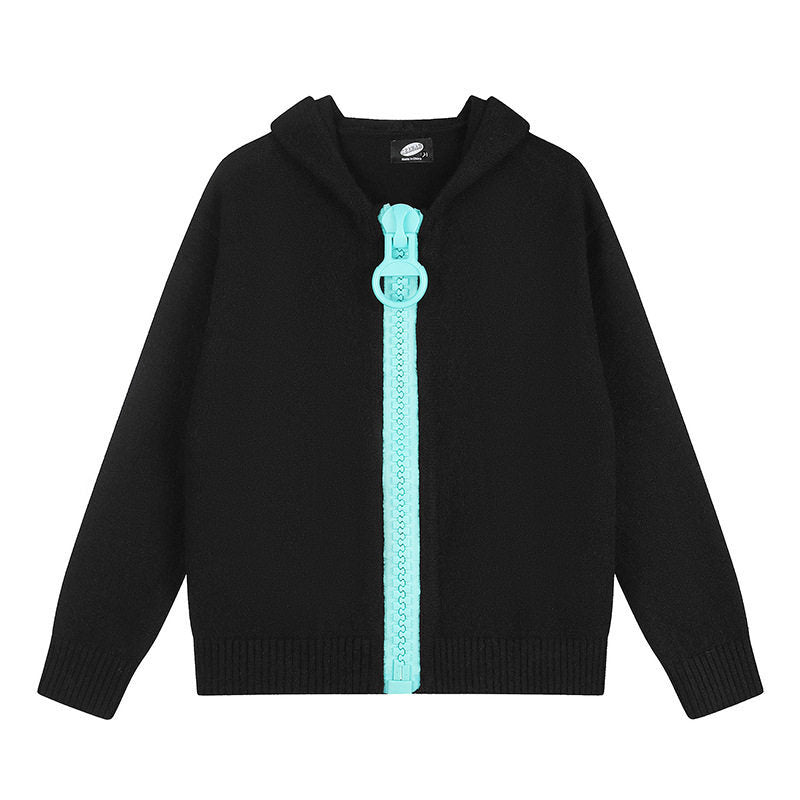 Damen Kapuzen-Strickjacke mit übergroßem Reißverschluss und softem Mohair-Mix Nord Taschen