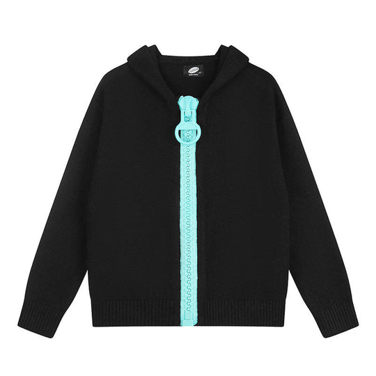 Damen Kapuzen-Strickjacke mit übergroßem Reißverschluss und softem Mohair-Mix Nord Taschen