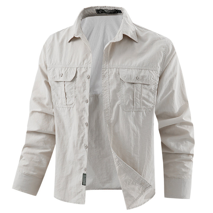 Herren  leichtes UV-Schutz Outdoor-Hemdjacke mit atmungsaktivem Mesh-Futter, Klappentaschen und schnell trocknender Webstruktur Nord Taschen