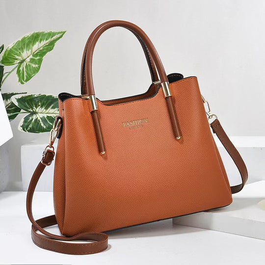Damen modische Handtasche mit strukturiertem Leder und abnehmbarem Schulterriemen Nord Taschen