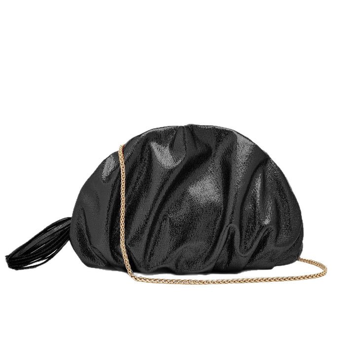 Damen Clutch mit metallischem Finish und goldener Kette Nord Taschen