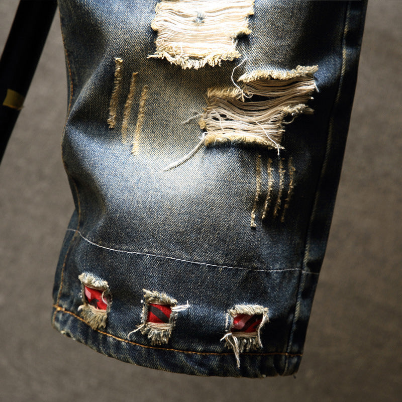 Herren lässige Denim-Shorts im modischen Destroyed-Look