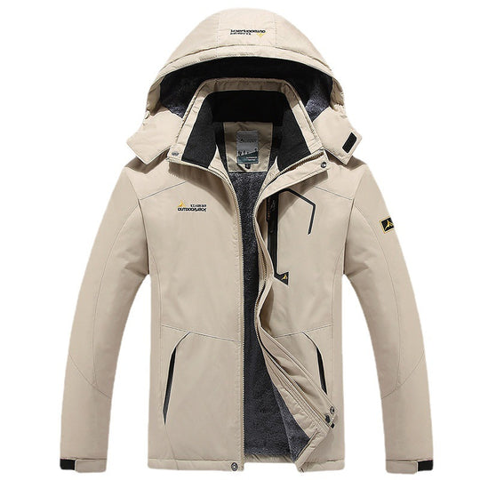 Herren technische Outdoor-Thermojacke mit abnehmbarer Kapuze, winddichter Außenschale und wärmender Fleece-Innenlage Nord Taschen