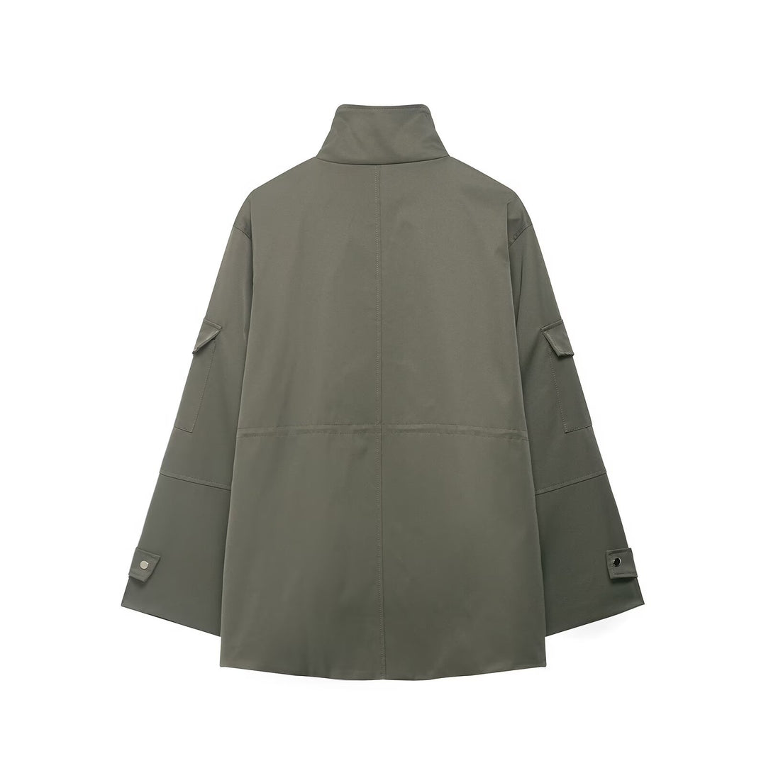 Damen Utility-Parka mit Stehkragen, vierfachen Pattentaschen und oversized Schnitt Nord Taschen