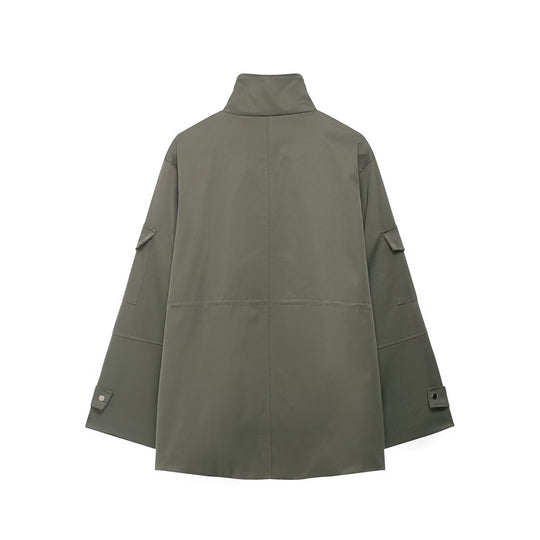 Damen Utility-Parka mit Stehkragen, vierfachen Pattentaschen und oversized Schnitt Nord Taschen