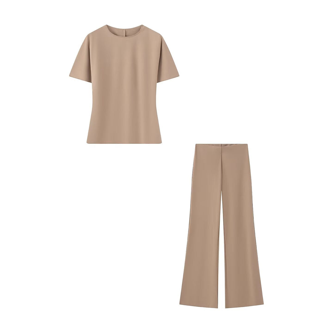 Damen Weite Satinhose mit hoher Taille und fließender Wide‑Leg‑Silhouette Nord Taschen