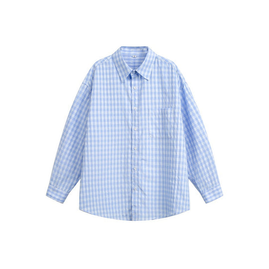 Damen Oversize‑Hemdbluse im Gingham‑Karo mit Brusttasche Nord Taschen