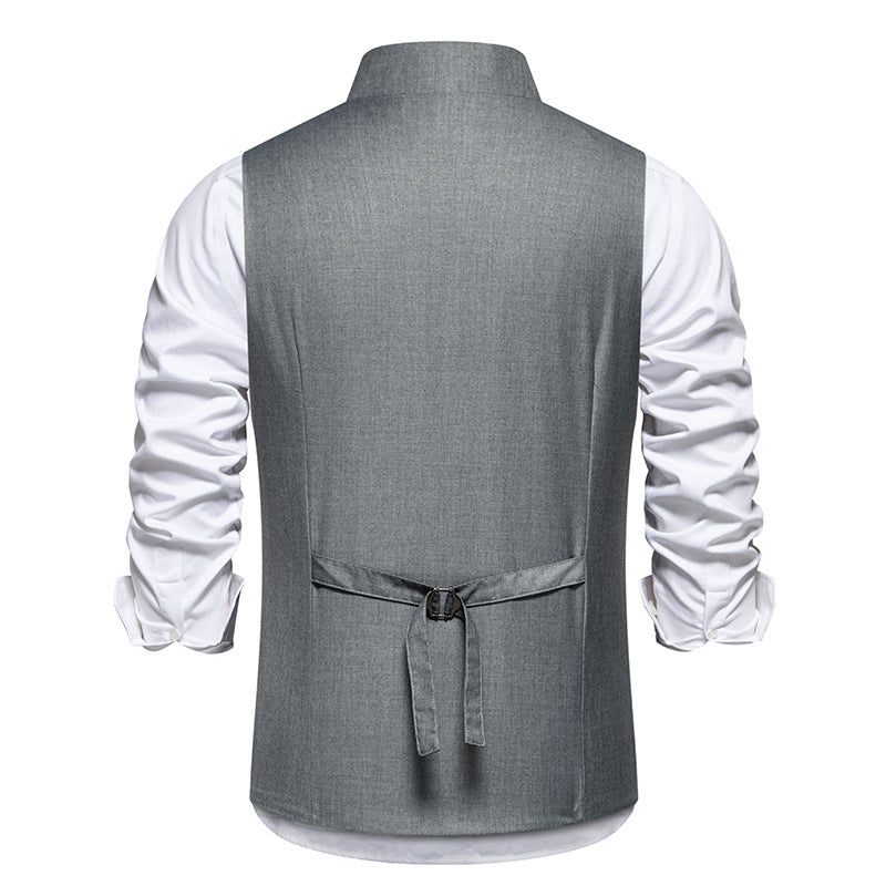 Herren asymmetrische doppelreihige Anzugweste mit schräger Knopfleiste und taillierter Silhouette Nord Taschen