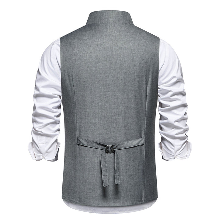 Herren asymmetrische doppelreihige Anzugweste mit schräger Knopfleiste und taillierter Silhouette Nord Taschen