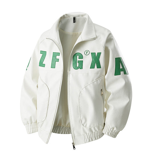 Herren Oversize Bomberjacke im Sportlichen Look mit großen Letter-Applikationen Nord Taschen
