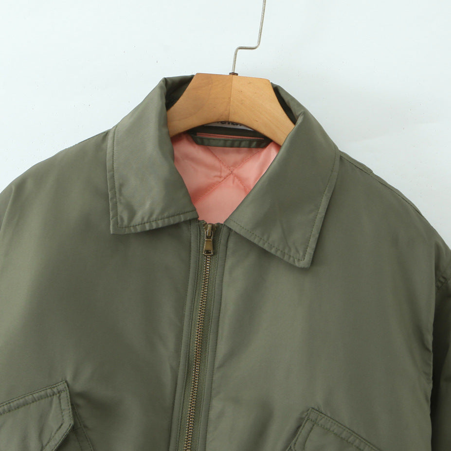 Damen lässige Bomberjacke mit praktischen Taschen