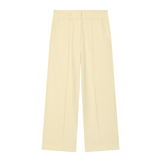 Damen Hochtaillierte weite Culotte-Hose mit Bügelfalte und Bundfalten Nord Taschen