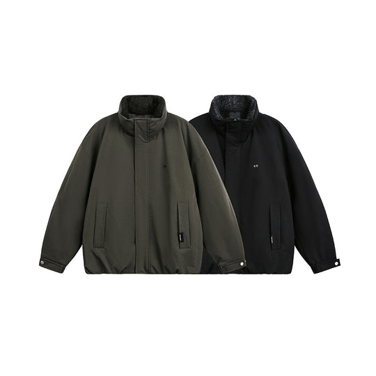 Herren Oversize Steppjacke mit hohem Kragen und Teddyfutter Nord Taschen