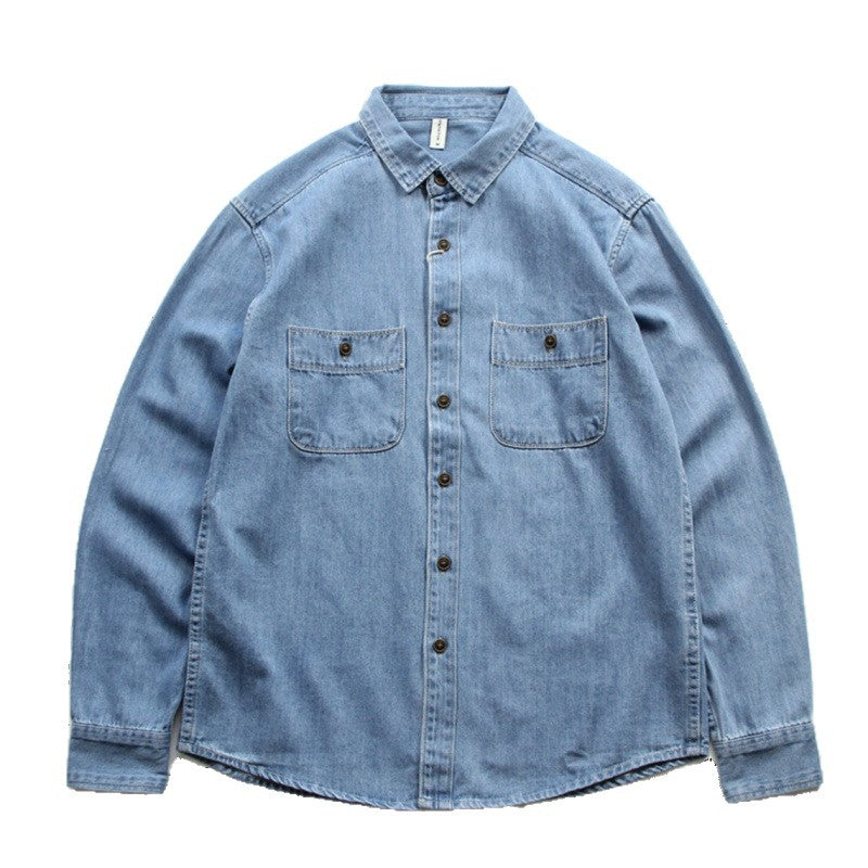 Herren Denim-Worker-Hemdjacke mit Brusttaschen und lockerer Passform Nord Taschen