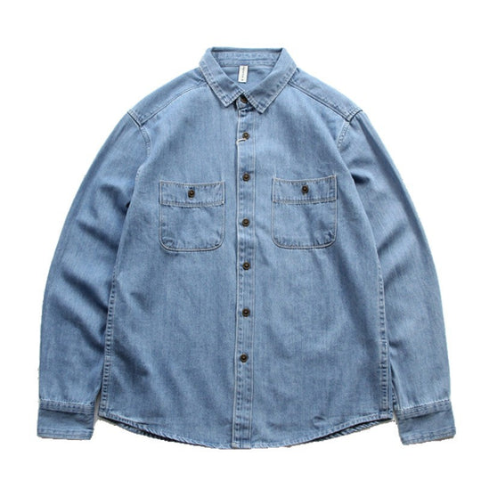 Herren Denim-Worker-Hemdjacke mit Brusttaschen und lockerer Passform Nord Taschen