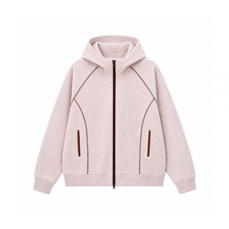 Herren Sportliche Kapuzen-Sweatjacke mit Kontrast-Reißverschluss und ergonomischen Nähten Nord Taschen