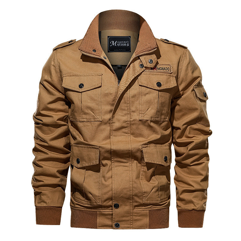 Herren Robust geschnittene Canvas-Fieldjacke mit Epauletten, Mehrfachtaschen und geripptem Abschluss Nord Taschen