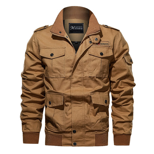Herren Robust geschnittene Canvas-Fieldjacke mit Epauletten, Mehrfachtaschen und geripptem Abschluss Nord Taschen