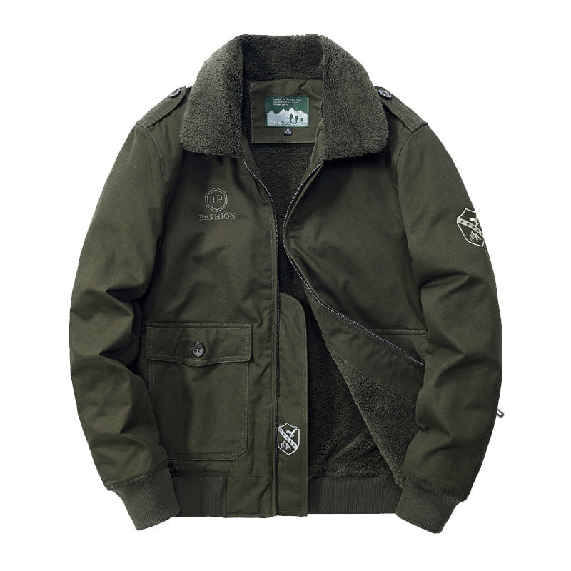 Herren Modische Übergangsjacke mit Teddy-Futter Nord Taschen