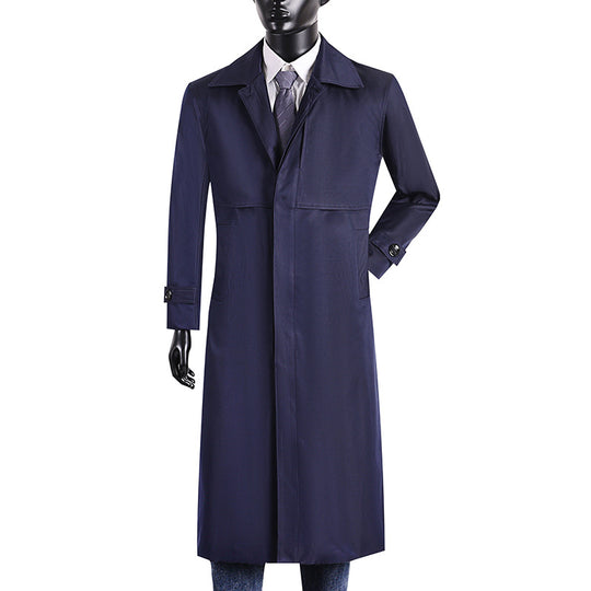 Herren langer Trenchcoat mit verdeckter Knopfleiste und wasserabweisender Ausstattung Nord Taschen
