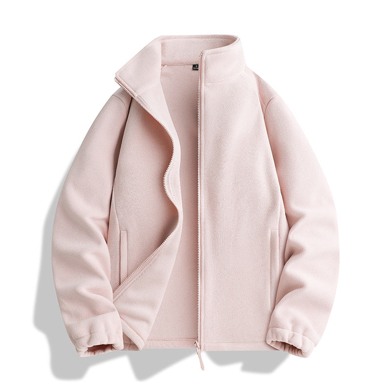 Unisex Fleecejacke mit Stehkragen, durchgehendem Reißverschluss und elastischen Bündchen Nord Taschen