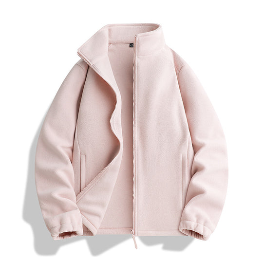 Unisex Fleecejacke mit Stehkragen, durchgehendem Reißverschluss und elastischen Bündchen Nord Taschen