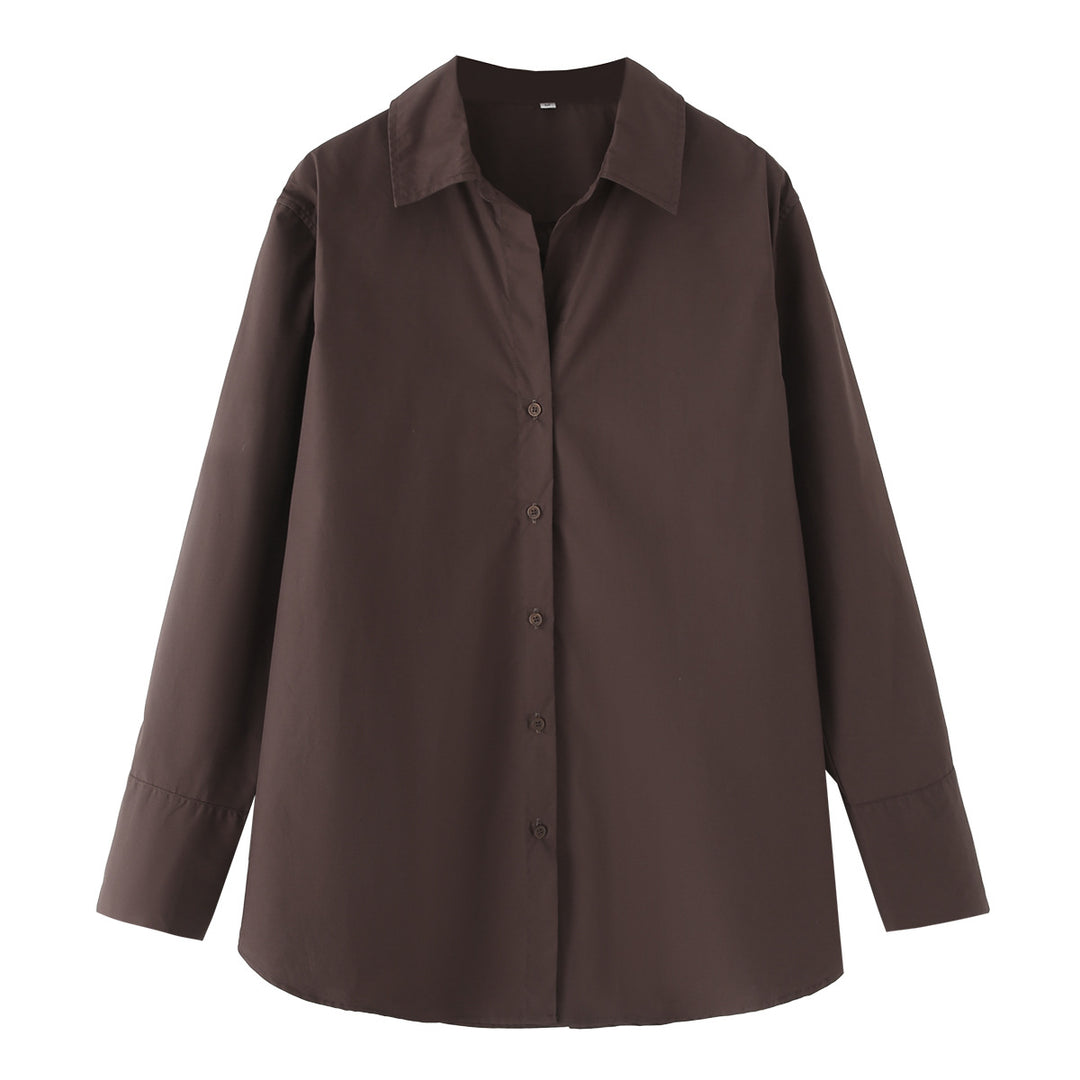 Damen 20+ lässige Oversize Hemdbluse mit Hemdkragen, durchgehender Knopfleiste und verlängertem Rückteil Nord Taschen
