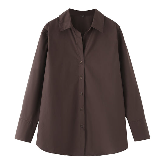 Damen 20+ lässige Oversize Hemdbluse mit Hemdkragen, durchgehender Knopfleiste und verlängertem Rückteil Nord Taschen