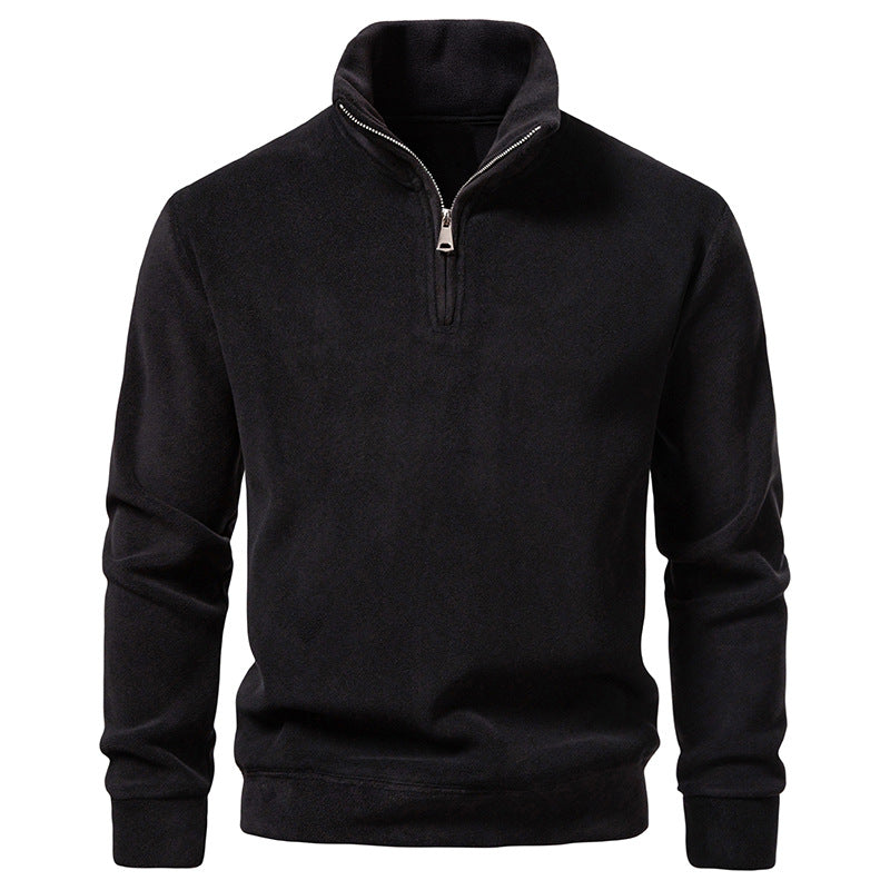 Herren Fleece-Halbzip-Pullover mit Stehkragen und weichem Mikrofleece Nord Taschen