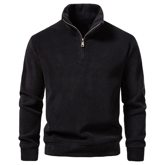 Herren Fleece-Halbzip-Pullover mit Stehkragen und weichem Mikrofleece Nord Taschen