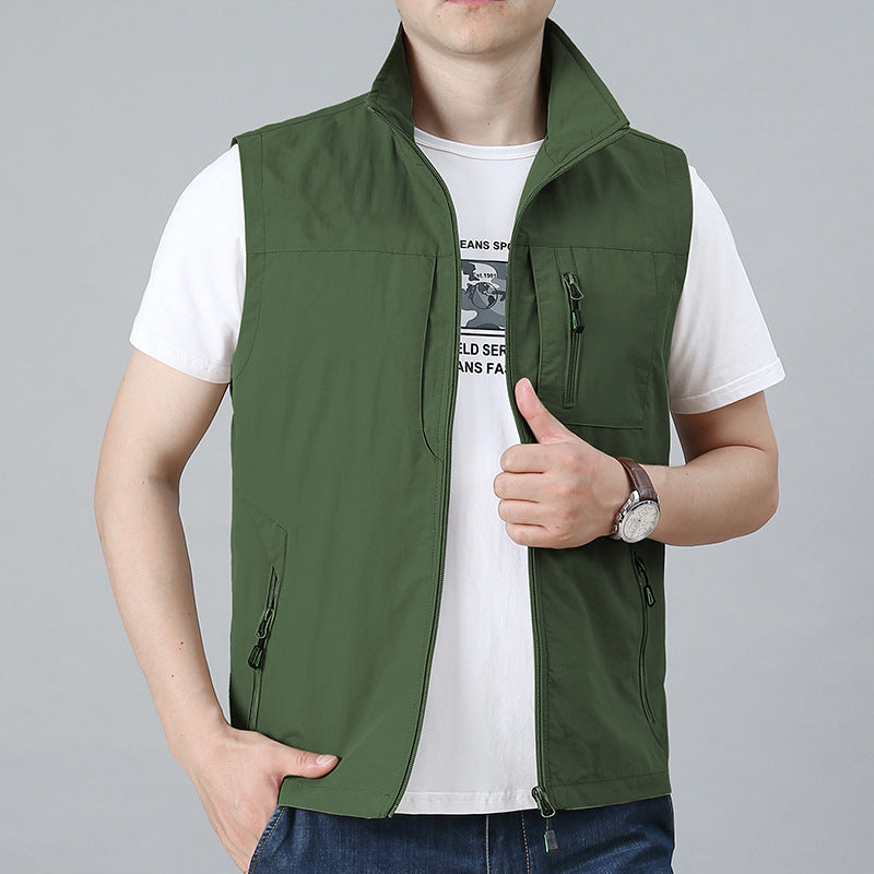 Herren Outdoor-Utility-Weste mit Mesh-Futter und Reißverschluss-Taschen Nord Taschen
