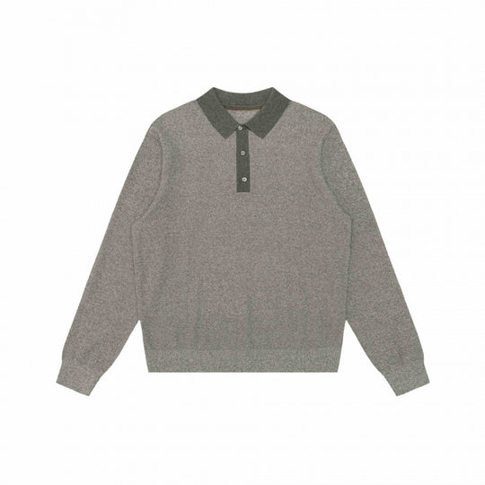 Unisex Feinstrick-Polopullover mit Henley-Knopfleiste und gerippten Bündchen Nord Taschen