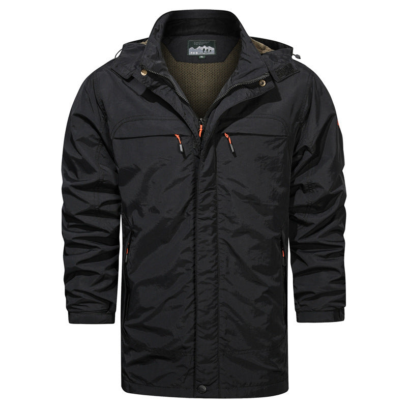 Herren leichter Fieldparka mit Kapuze, atmungsaktivem Mesh‑Futter und multifunktionalen Taschen Nord Taschen