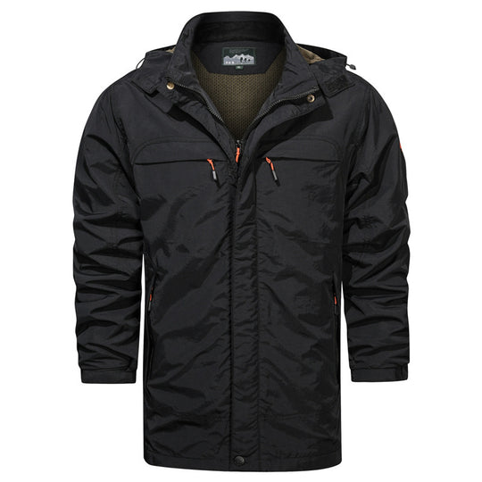 Herren leichter Fieldparka mit Kapuze, atmungsaktivem Mesh‑Futter und multifunktionalen Taschen Nord Taschen