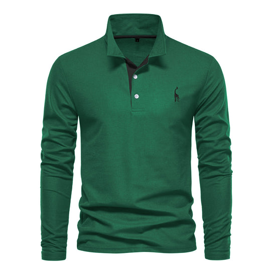 Herren Langarm Poloshirt mit modernem Kragen und atmungsaktiver Baumwollqualität Nord Taschen