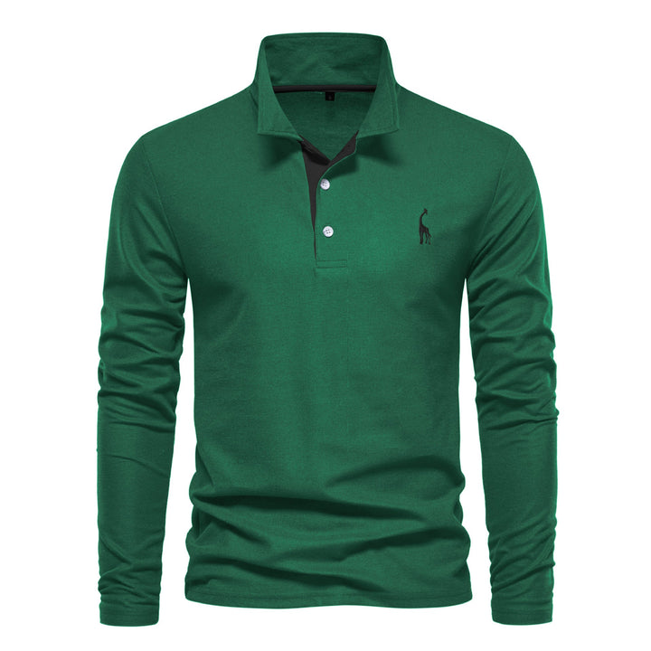 Herren Langarm Poloshirt mit modernem Kragen und atmungsaktiver Baumwollqualität Nord Taschen