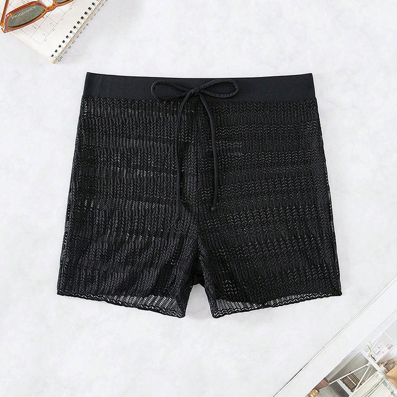 Damen Sportliche Badeshorts mit flexiblem Bund und modischem Wellenmuster