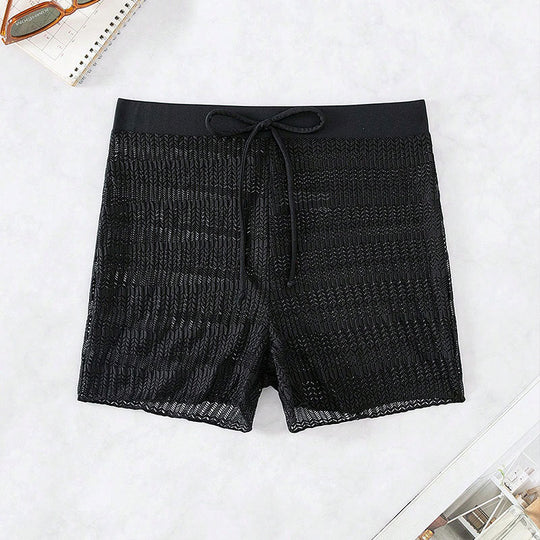 Damen Sportliche Badeshorts mit flexiblem Bund und modischem Wellenmuster