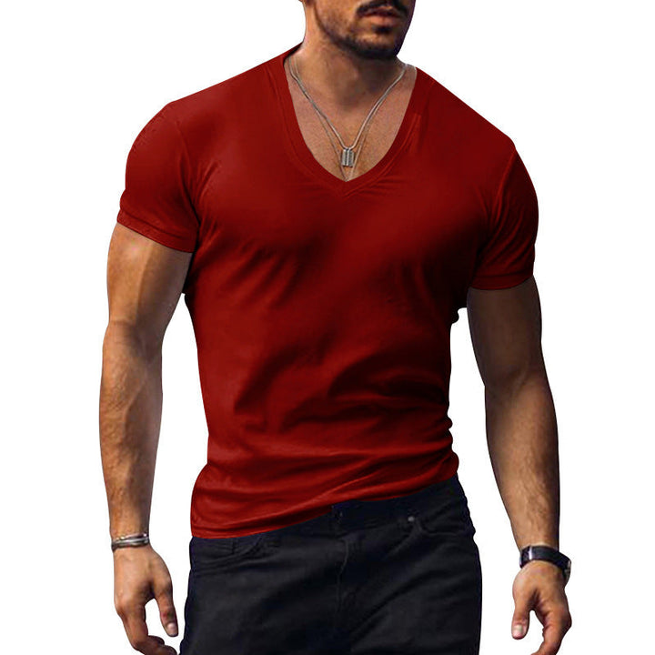Herren lässiges V-Ausschnitt T-Shirt