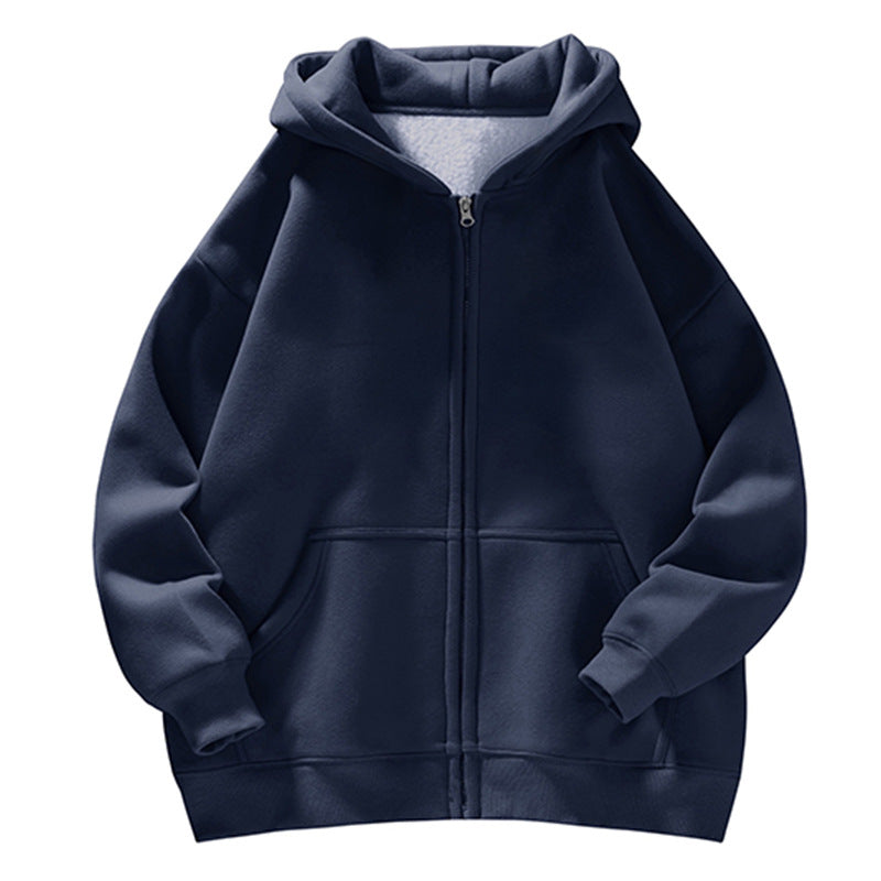 Unisex Oversize-Kapuzenjacke mit durchgehendem Reißverschluss, Teddyfutter und Känguru-Taschen Nord Taschen