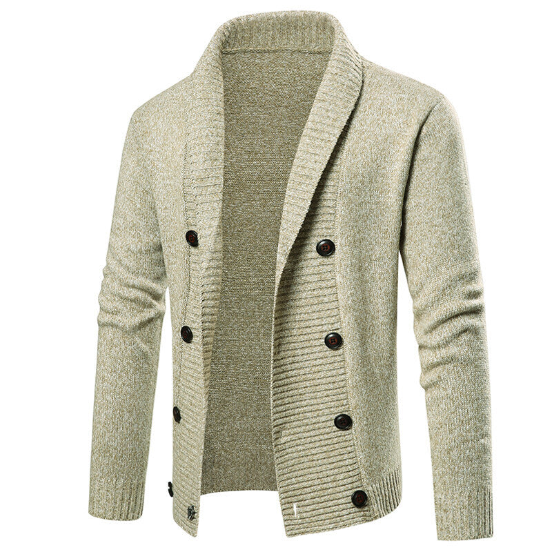 Herren Strickjacke mit Schalkragen und doppelter Knopfleiste Nord Taschen