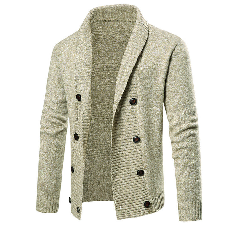Herren Strickjacke mit Schalkragen und doppelter Knopfleiste Nord Taschen